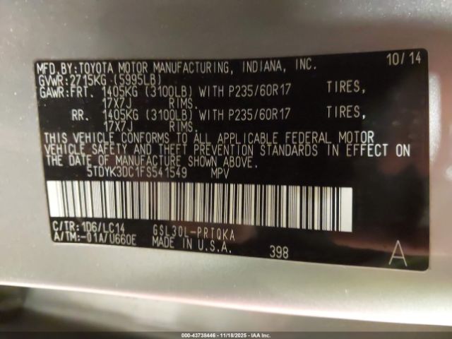 Toyota Sienna Xle 8 Passenger Image 14