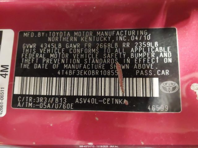 Toyota Camry Le Image 10