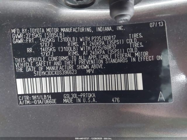 Toyota Sienna Xle V6 8 Passenger Image 9