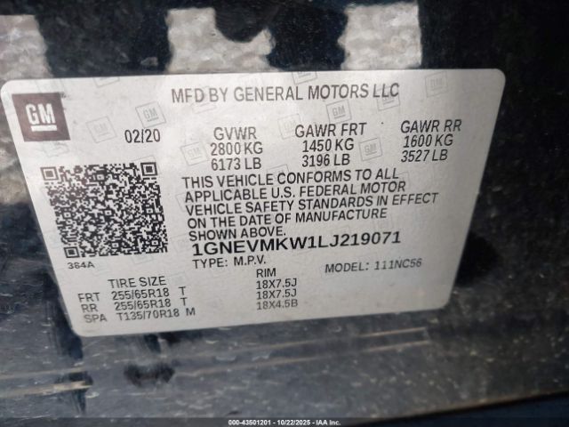 Chevrolet Traverse Awd 2fl Image 9